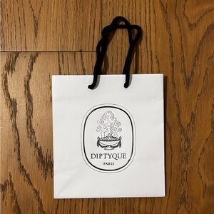 Diptyque White Shopping Bag with Black Handles